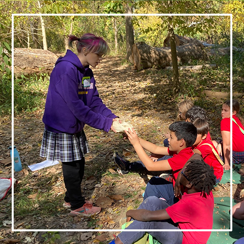 Eco-Actor teaching fourth graders